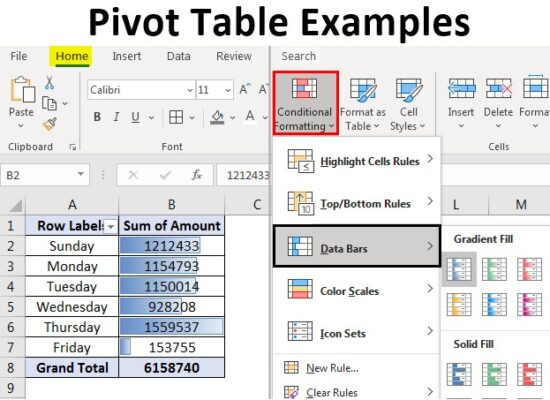Microsoft® Excel Pivot Tables